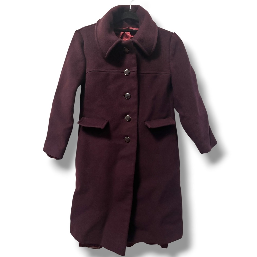 Lorendale Pure Wool Lined Long Mid Length Coat Vintage Heavy Purple S Martingale
